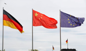 German, Chinese, EU flags