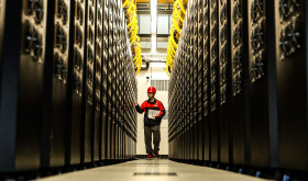 A staff member works in the data room of a supercomputing center in Gui'an New Area, southwest China's Guizhou Province, Aug. 29, 2024.