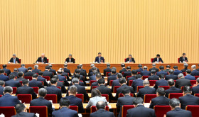 Xi Jinping delivers a speech at the annual Central Economic Work Conference in Beijing in December 2025.