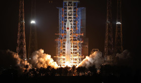 China launched a Long March 8A carrier rocket, sending a new group of internet satellites into space in Wenchang City, southernmost China's Hainan Province, 13 January, 2025.