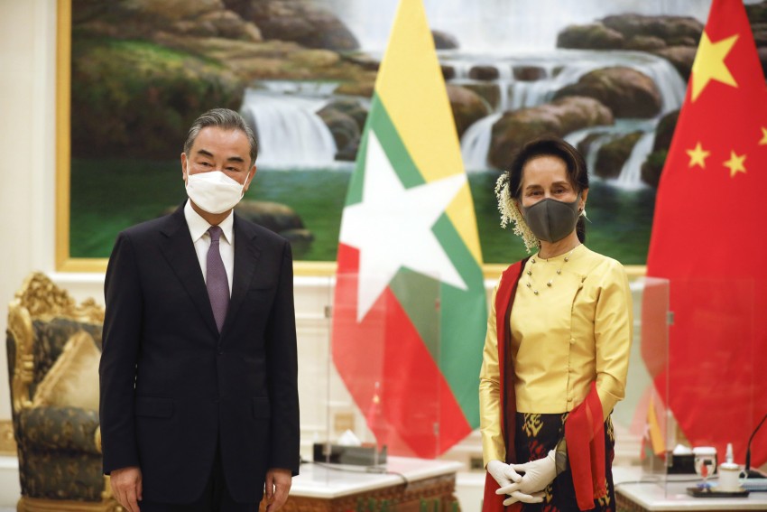 Wang Yi and Suu Kyi