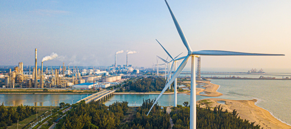 Aerial photo of the Dongfang Lingang Industrial Park in Hainan