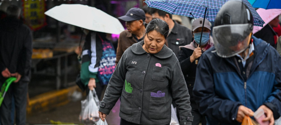 NANJING, CHINA - NOVEMBER 9, 2025 - Citizens shopping at a farmers' market in Nanjing, China's Jiangsu Province on November 9, 2025.