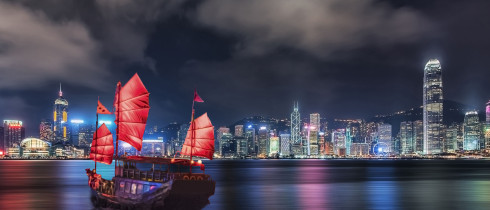 Hong Kong's skyline at night