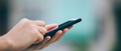 Close-up of a person holding a smartphone