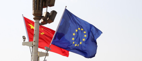 Flags of China and the European Union