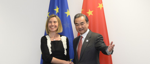 Federica Mogherini and Wang Yi