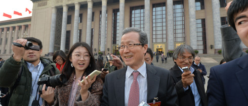 Chinese Ambassador to Japan Cheng Yonghua leaves the Great Hall of the People in March 2017. He assumed his post more than eight years ago.