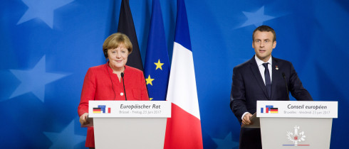 German Chancellor Angela Merkel and French President Emmanuel Macron