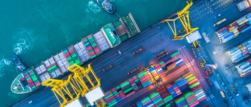 Container terminal stock image