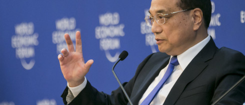 China's premier Li Keqiang at the World Economic Forum 2018