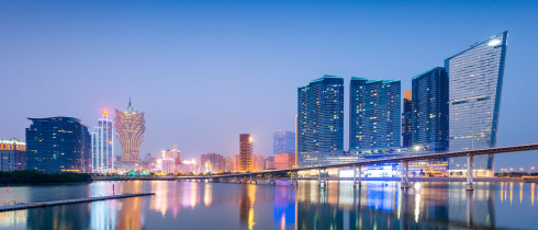 Macao's skyline at dawn