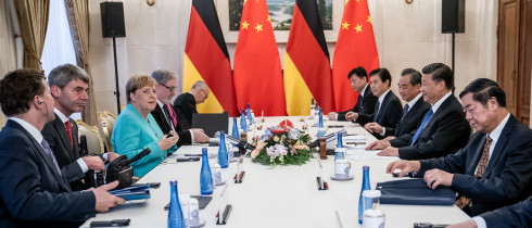 German chancellor Angela Merkel meets with China's party and state leader Xi Jinping
