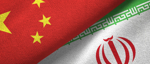 China and Iran flags