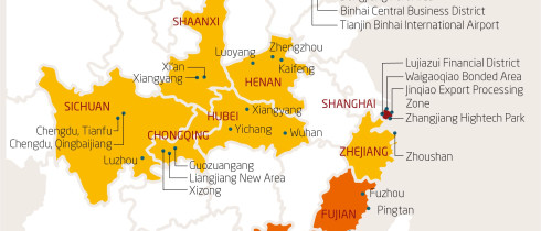 Location of Pilot Free Trade Zones in China