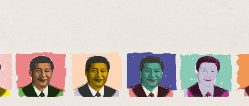 Portraits of Xi Jinping in Warhol fashion