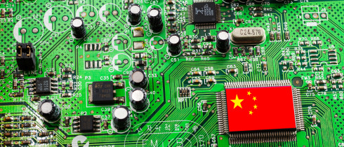 Microchip and chinese flag