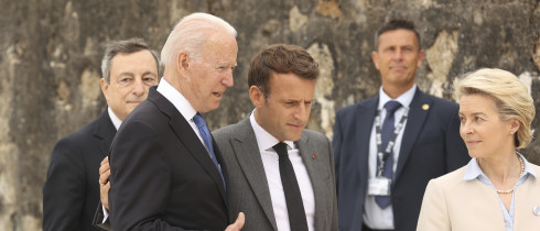 U.S. President Joe Biden, Italy's Prime Minister Mario Draghi, France's President Emmanuel Macron, European Commission President Ursula von der Leyen