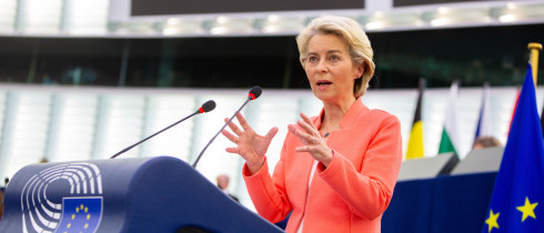 Ursula von der Leyen at the State of the Union Speech in September.