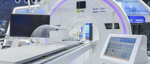 Magnetic resonance equipment for interventional therapy is displayed at the world Manufacturing Conference 2021 in Hefei, Anhui Province, China