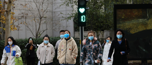 People Crossing Street in Beijing