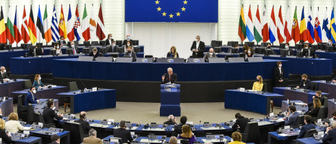European Union foreign policy chief Josep Borrell delivers a speech during a debate on EU's role and the security situation of Europe following the Russian invasion on Ukraine, at the European Parliament