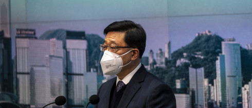 Hong Kong Chief Executive John Lee speaking during a press conference on January 31, 2023 in Hong Kong, China. 