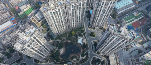 Aerial photo shows a residential area of Evergrande in Nanjing, East China's Jiangsu province, Jan 29, 2024.