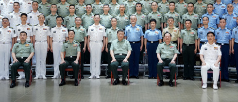 Chinese President Xi Jinping meets with representatives of officers and soldiers of the People's Liberation Army (PLA) Eastern Theater Command.