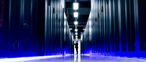 A staff member works at the State Key Laboratory of Public Big Data at Guizhou University.