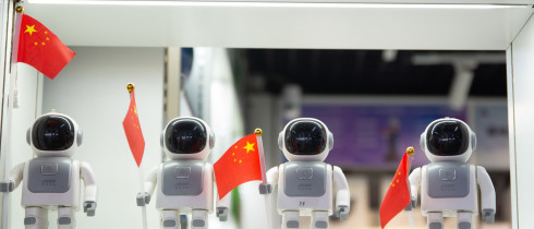 Robot toys are seen in Yiwu Wholesale Market in Yiwu, China
