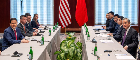 U.S. Secretary of State Marco Rubio meets China's Foreign Minister Wang Yi in Munich, Germany, Friday, Feb. 13, 2026, on the sidelines of the Munich Security Conference.